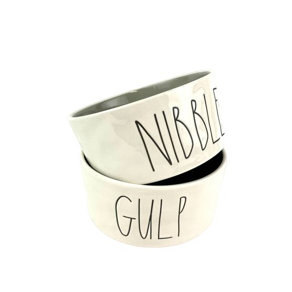 Rae Dunn Nibble and Gulp Dog Bowl Set - Picture 1 of 8
